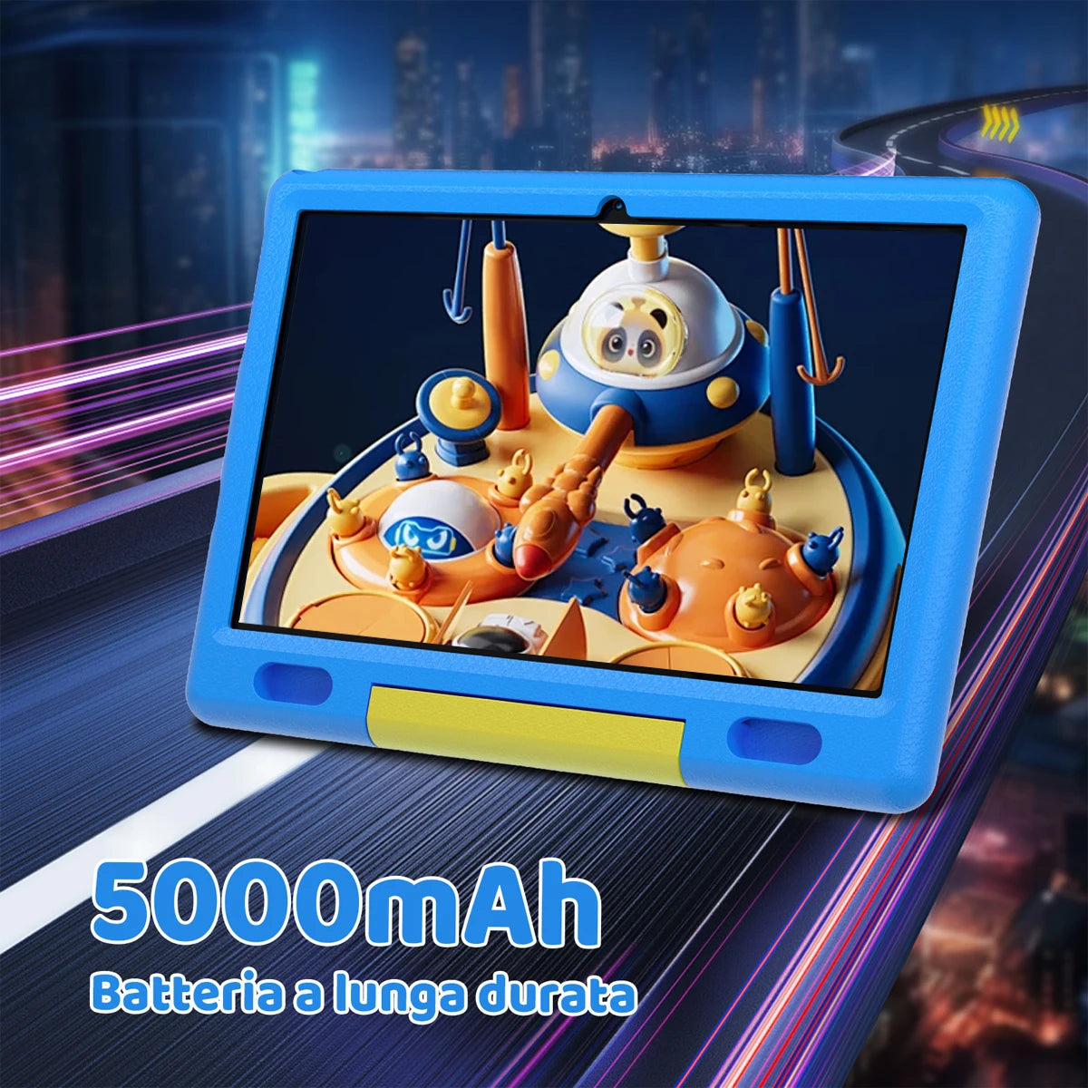 KT1007 10.1 Inch Kids Tablet Android 13 GO 6GB(2+4GB Virtual) 64GB ROM 1280*800 LCD Display 5000mAh Battery Shock‑Proof EVA Case Kickstand Parental Control Educational Learning Tablet For Boys Girls US Local Warehouse