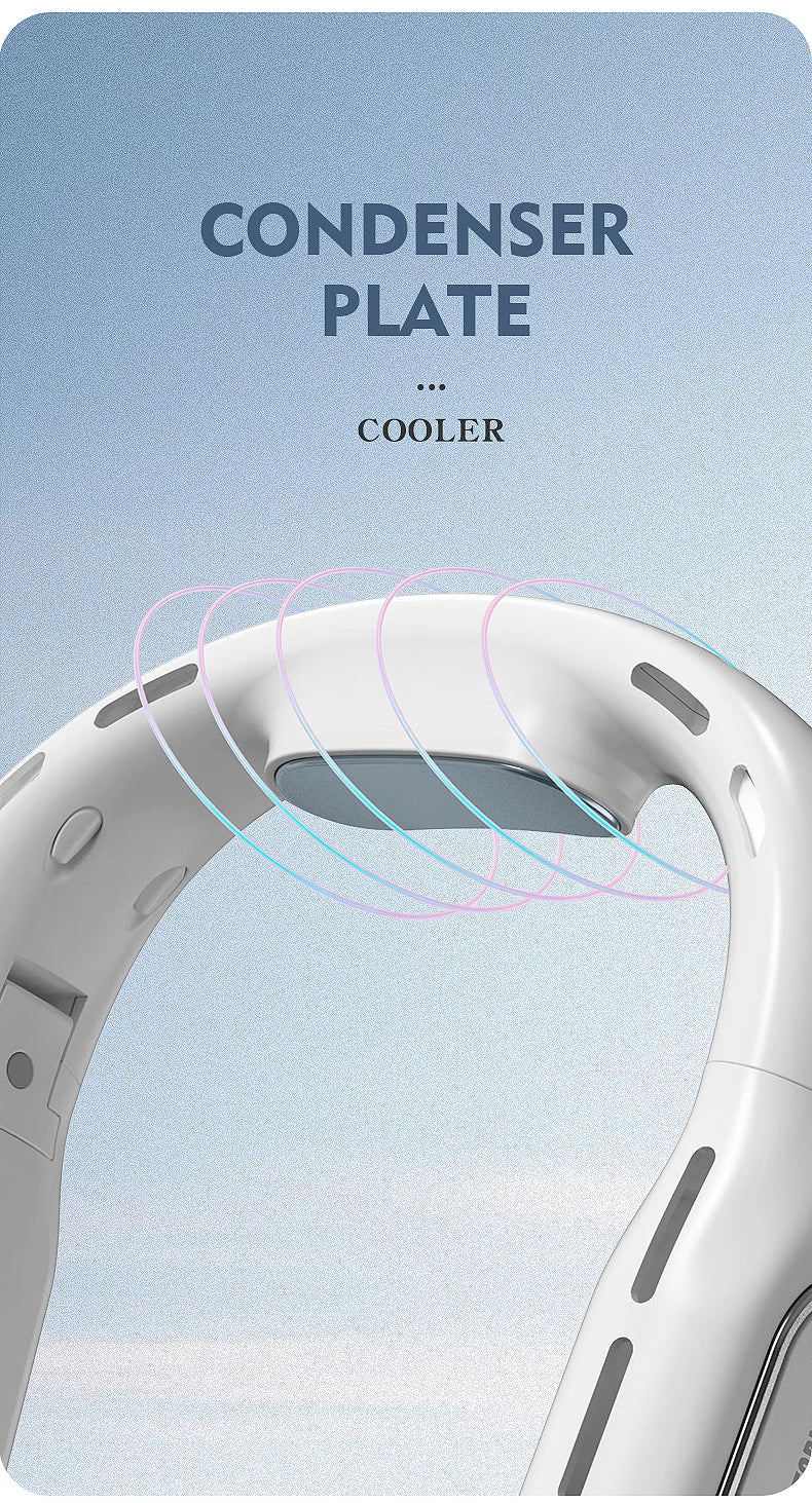 portable leafless hanging neck fan USB charging small fan wind cooler, office, camping, outdoor travel fan, Thanksgiving gift