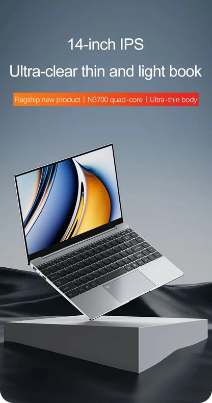 Ultra Slim Laptop 14 Inch Notebook - 16GB RAM, 2TB SSD, Intel Pentium N3700, Windows 11 Pro
