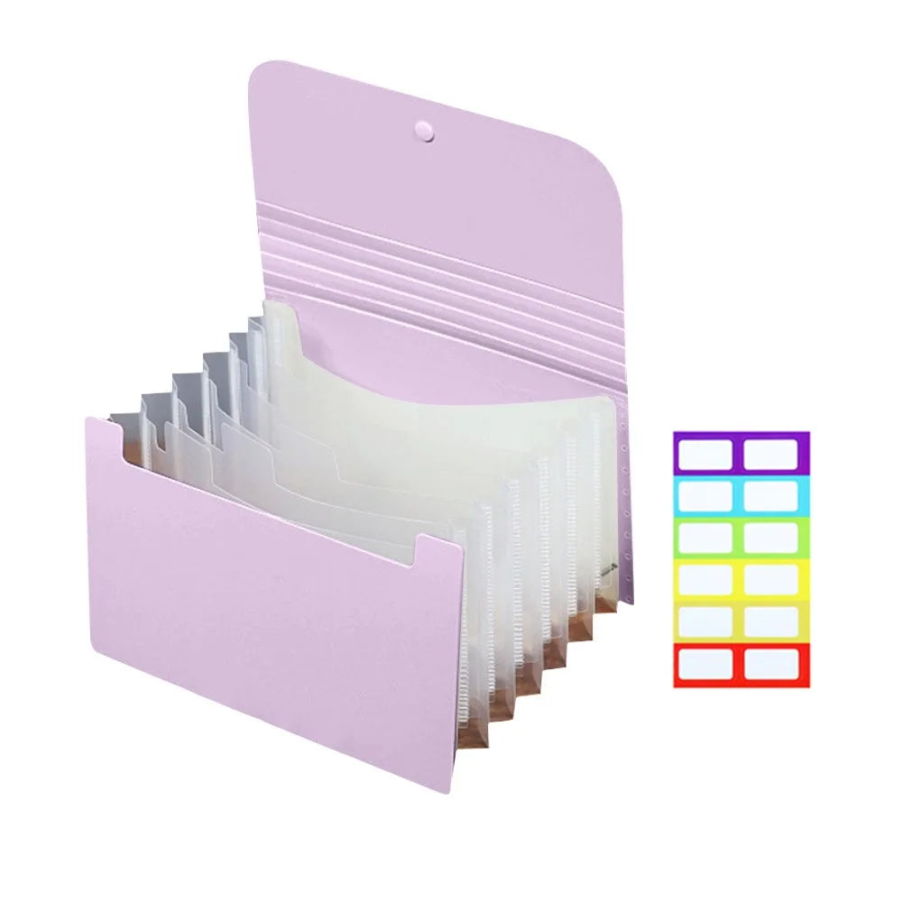 A6 File Folder - Expandable Multi Layer Organizer with Button Lock & Index Tabs - ZOOMNSTORE