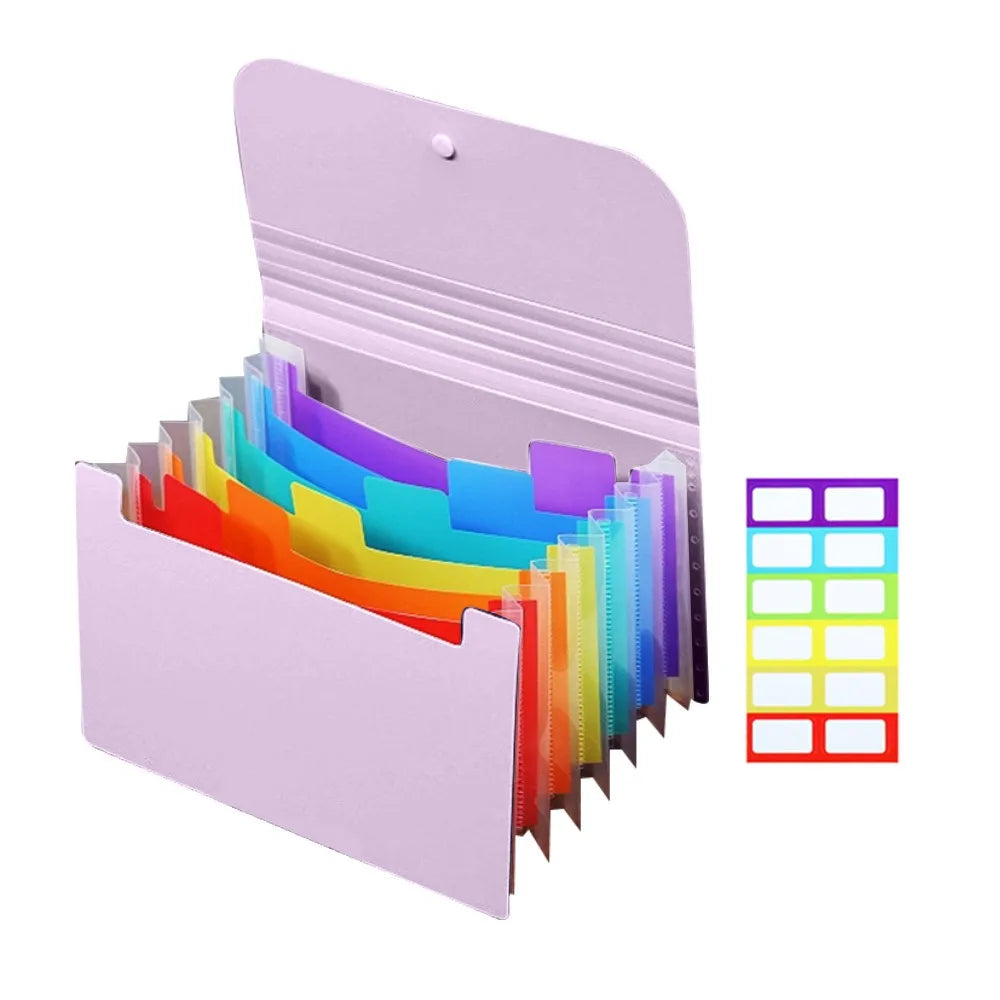 A6 File Folder - Expandable Multi Layer Organizer with Button Lock & Index Tabs - ZOOMNSTORE
