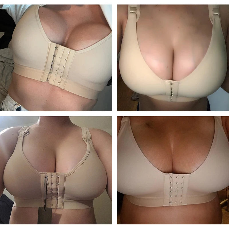 Post Surgery Bra Seamless Sports Front Closure Wirefree Support Adjustable Strap