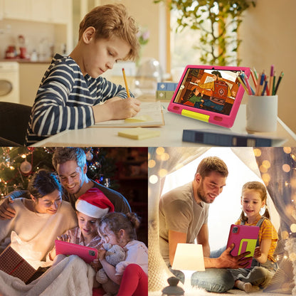 KT1007 Kids Tablet With Shockproof Protective Case 10.1 Inch Quad Core 6GB(2+4) RAM 64GB ROM Android 13 GO 5000mAh Battery Parental Control Max 128GB Expand Pink Blue Children Educational Learning Tablet