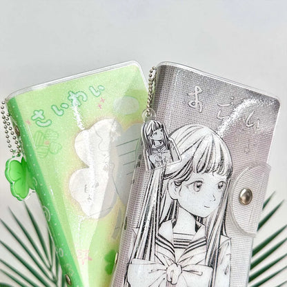 A7 Binder Notebook - Glitter PVC Cover Four Leaf Clover Design Portable Pocket Organizer - ZOOMNSTORE
