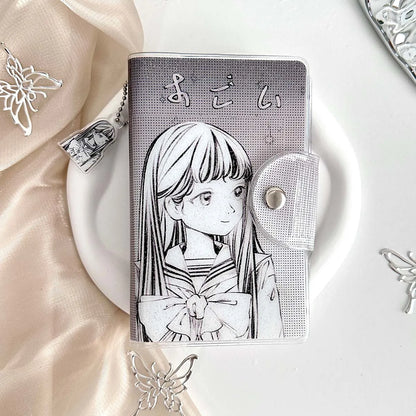 A7 Binder Notebook - Glitter PVC Cover Four Leaf Clover Design Portable Pocket Organizer - ZOOMNSTORE