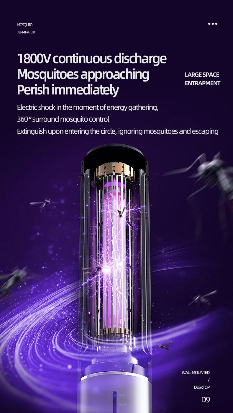 High-End Silent Wall-Hanging Electric Mosquito Lamp TYPE-C Rechargeable Portable Outdoor Insect Killer Hotel Mosquito Trap Lamp