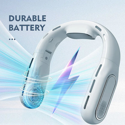 portable leafless hanging neck fan USB charging small fan wind cooler, office, camping, outdoor travel fan, Thanksgiving gift