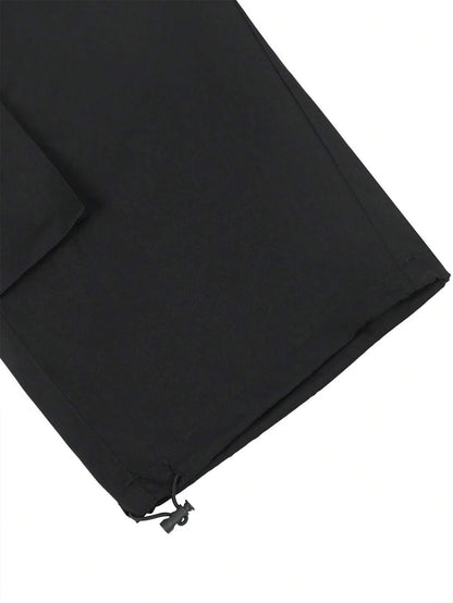 Men's 3/4-Length Cargo Shorts — Woven Twill Fabric, Multi-Pocket Casual Trousers. Non-Stretch Adult Apparel for Summer