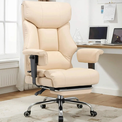 Big And Tall Office Chair | Executive Leather Chair With Lumbar Support & Pocket Spring Cushion