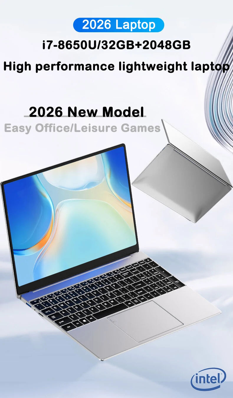 Ultra Slim Laptop 15.6 Inch i7 32GB RAM 2TB SSD Windows 11 Pro - Backlit Keyboard