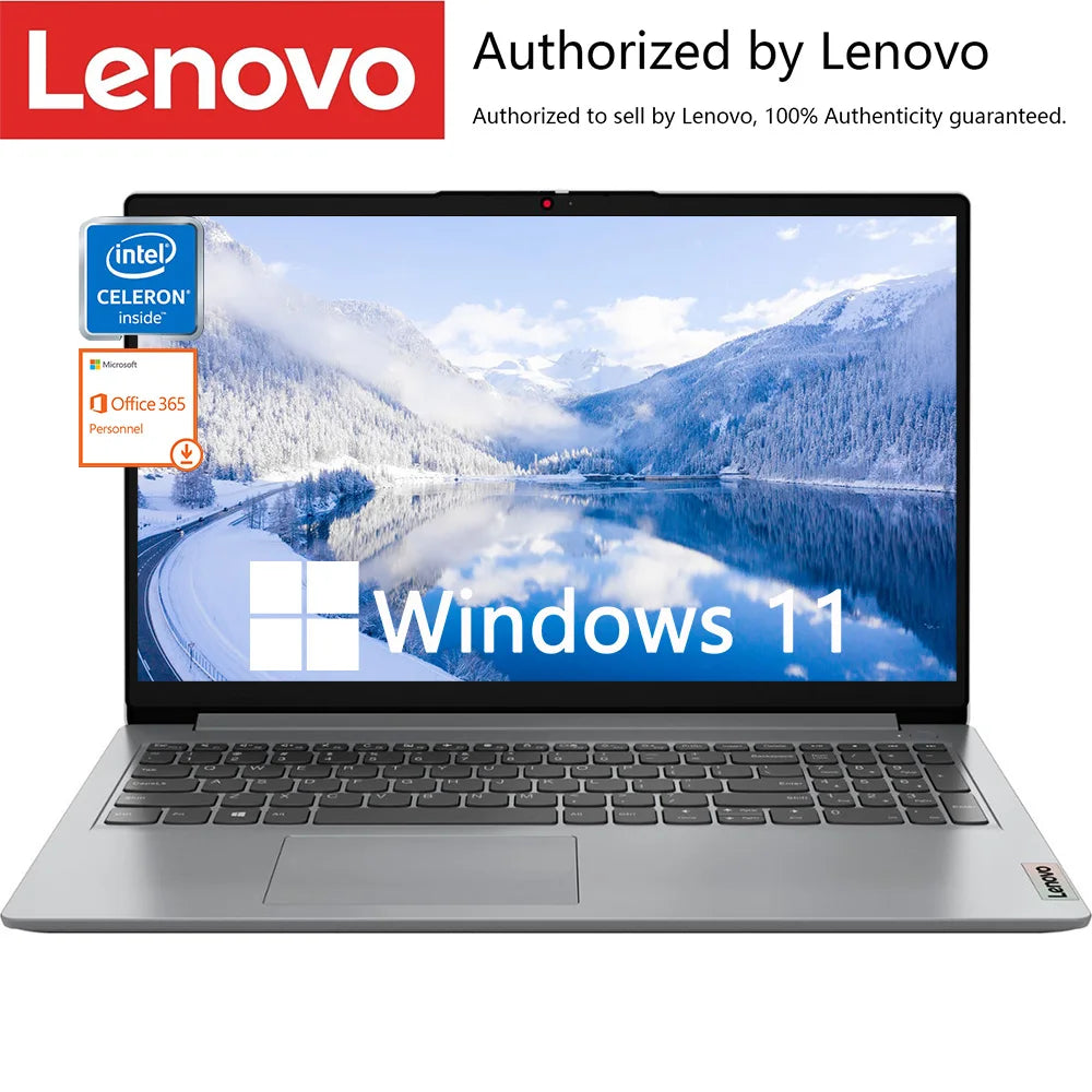 Lenovo Ideapad Laptop - 15.6 Inch Business Laptop | Intel Celeron Dual Core, Up to 20GB RAM, 128GB eMMC + 1TB PCIe SSD