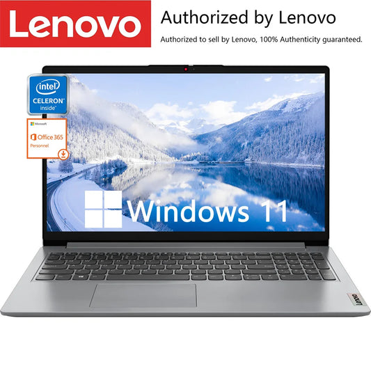 Lenovo Ideapad Laptop - 15.6 Inch Business Laptop | Intel Celeron Dual Core, Up to 20GB RAM, 128GB eMMC + 1TB PCIe SSD
