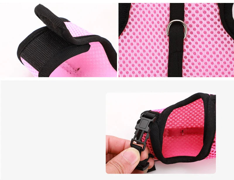 Mesh Breathable Ferret Bunny Harness Leash Set for Small Animals Rabbit Hamsters Summer Walking Pet Lead Mascotas Accessories