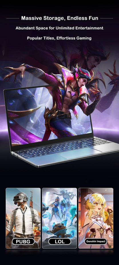 15.6 Inch Gaming Laptop - Intel Core i9, 32GB RAM, 2TB SSD, Windows 11 Pro, Ultra Slim PC