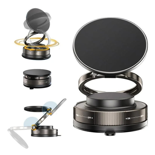 Upgraded Vacuum Magnetic Car Phone Holder for MagSafe, 360° Rotation, 96LBS Ultra Suction Cup Mount for iPhone & Android, Car/Gym/Mirror