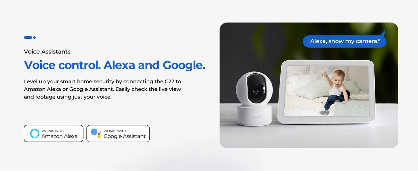 IMILAB WiFi 6 Indoor Baby Monitor Camera with AI Detection Night Vision 2-Way Audio 360° PTZ for Child Safety C21/C22