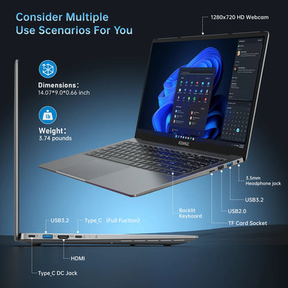 ACEMAGIC Gaming Laptop - AMD Ryzen 7 5700U 16GB RAM 512GB SSD 161 FHD 1920x1080 Backlit Keyboard - ZOOMNSTORE