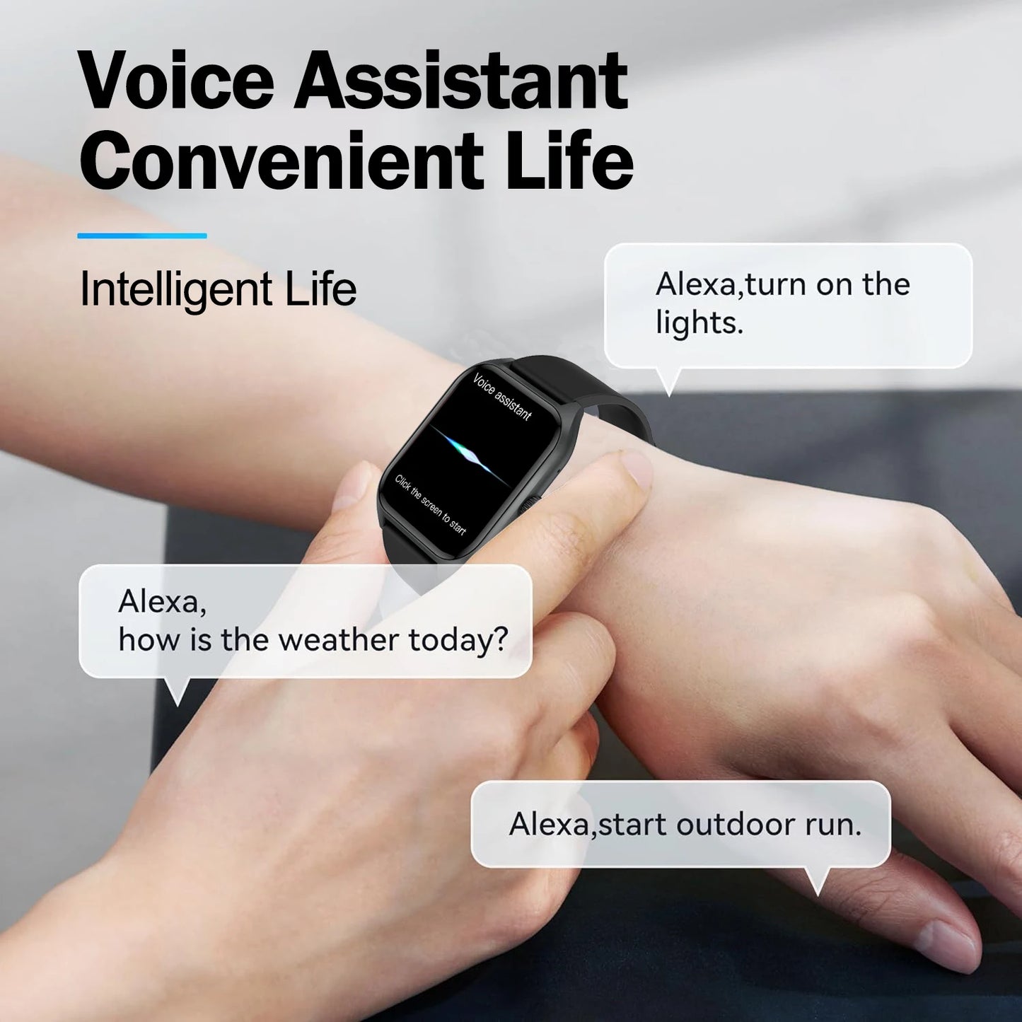 AI Voice Assistant Watch - Smart Fitness Tracker with Heart Rate Monitor & 100 Sports Modes - ZOOMNSTORE