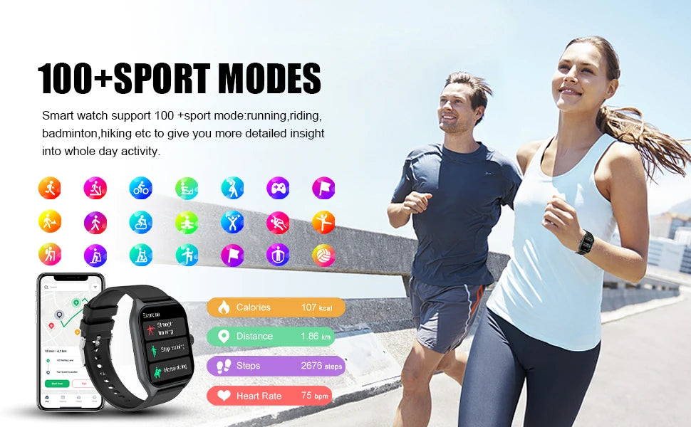 AI Voice Assistant Watch - Smart Fitness Tracker with Heart Rate Monitor & 100 Sports Modes - ZOOMNSTORE