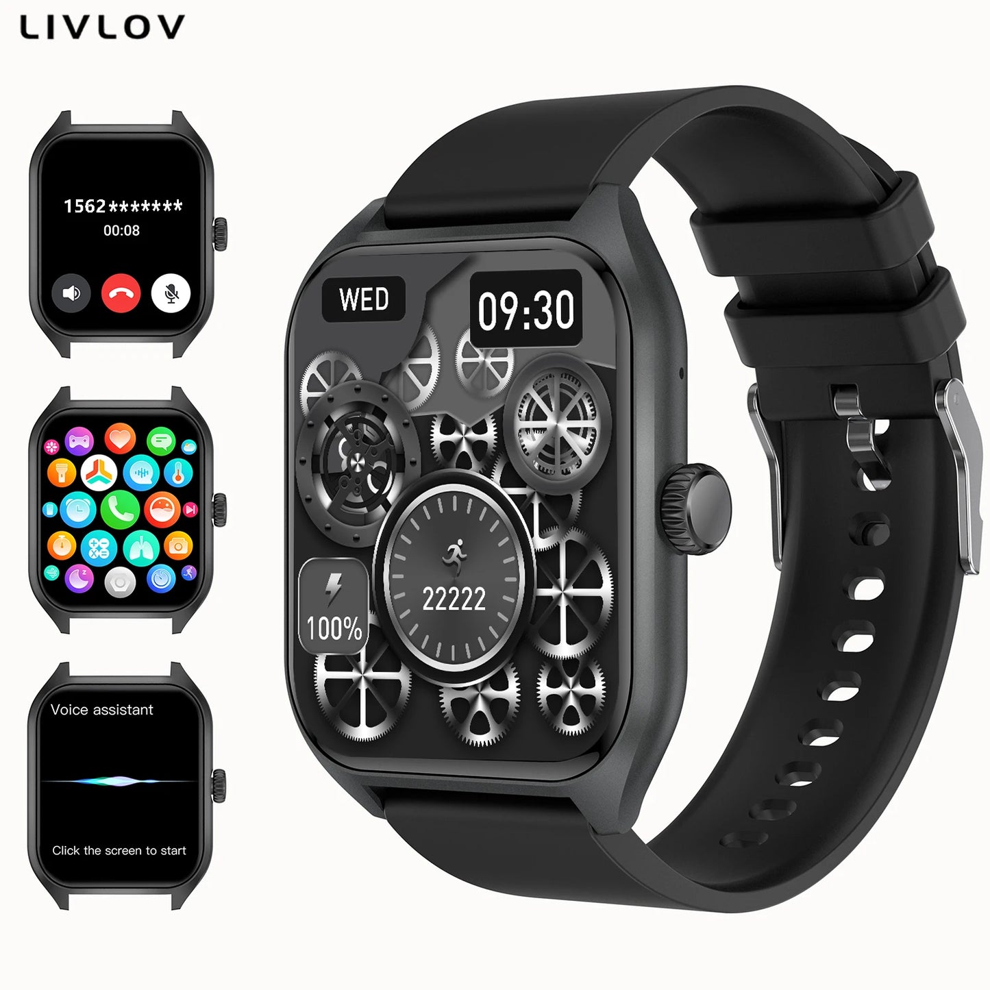AI Voice Assistant Watch - Smart Fitness Tracker with Heart Rate Monitor & 100 Sports Modes - ZOOMNSTORE