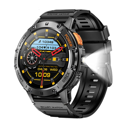 AMOLED Smart Watch for Men - Waterproof Fitness Tracker with Bluetooth Call and Flashlight - ZOOMNSTORE