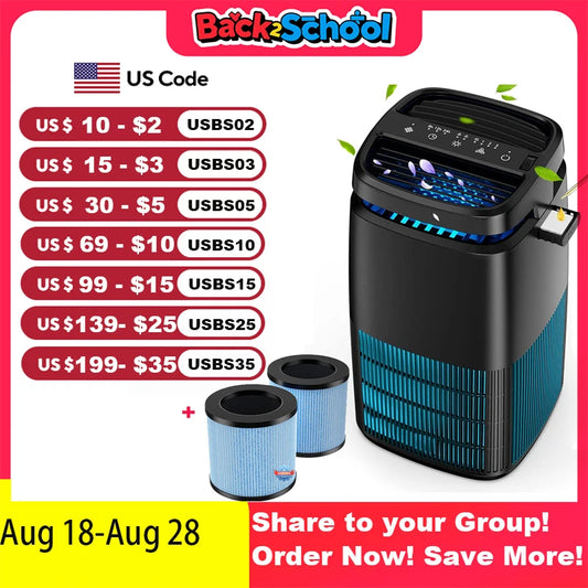 AROEVE H13 True HEPA Air Purifier - 1250ft² Essential Oil Diffuser Sleep Timer 4 Speed Adjustable Air Direction - ZOOMNSTORE