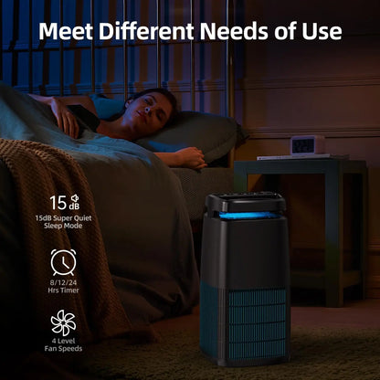 AROEVE H13 True HEPA Air Purifier - 1250ft² Essential Oil Diffuser Sleep Timer 4 Speed Adjustable Air Direction - ZOOMNSTORE