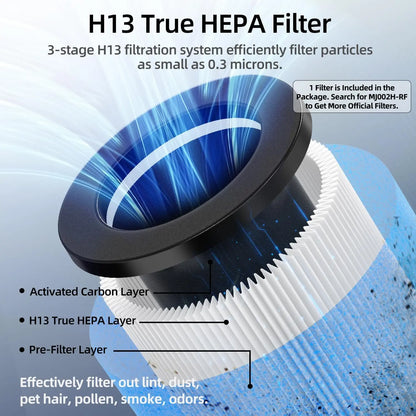 AROEVE H13 True HEPA Air Purifier - 1250ft² Essential Oil Diffuser Sleep Timer 4 Speed Adjustable Air Direction - ZOOMNSTORE