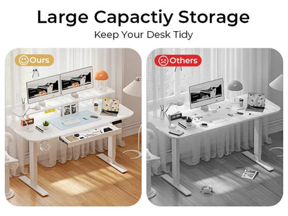 Electric Standing Desk | Height Adjustable Sit Stand Desk with Drawers & Quiet Motor