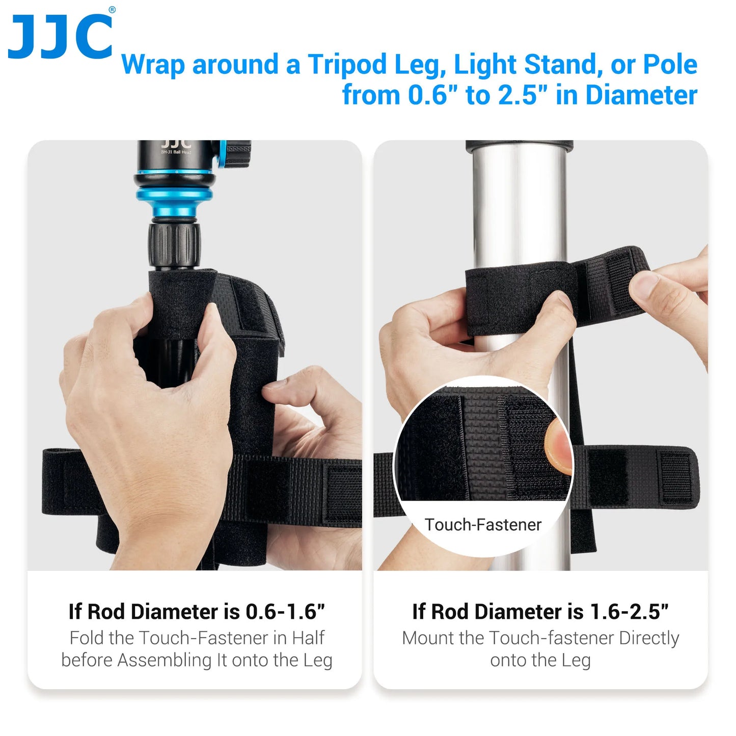 JJC Tripod Legs Mounting Strap Universal Equipment Mounting Strap Bag for Tripod,Light Stand,Photography Ladder,Pole,Beam etc.