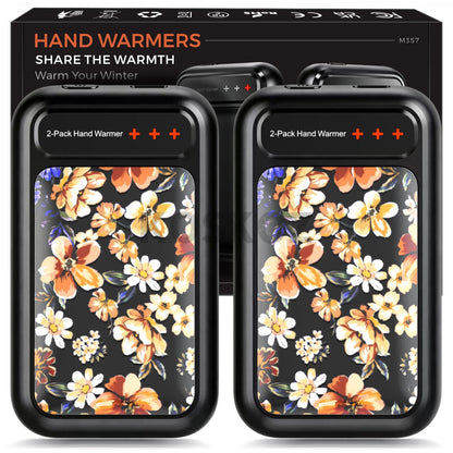 Rechargeable Hand Warmers, 2-Pack, Pocket-Size Design That Fits Gloves, Artists in Bloom Design, Gifts for Women Men