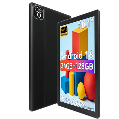 X6 10.1 Inch Android 16 Kids Tablet Octa‑Core 34GB(6GB Physical+28GB Virtual RAM) 6000mAh Battery Widevine L1 Dual Camera WiFi6 BT5.4 1TB Expandable Children Learning Tablet