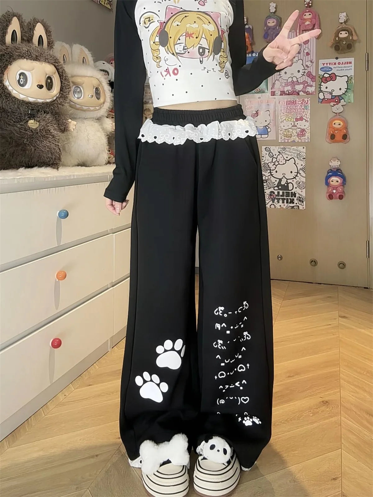 Black Cargo Plaid Pants Women Casual Punk Pants Gothic Pencil Harajuku Cool Trousers Fashion Hip Hop Loose Girl Pants Femme