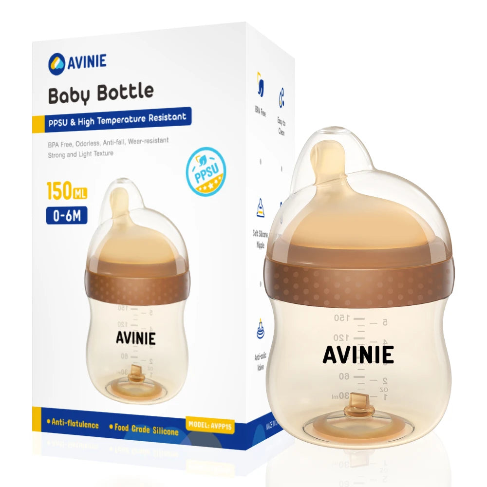 1PCS 150ml/260ml Baby bottles PPSU Baby Bottles Kids Teeth Guard Feeding Bottle Antifall Bottom Return Air Anti-bubble BPA Free