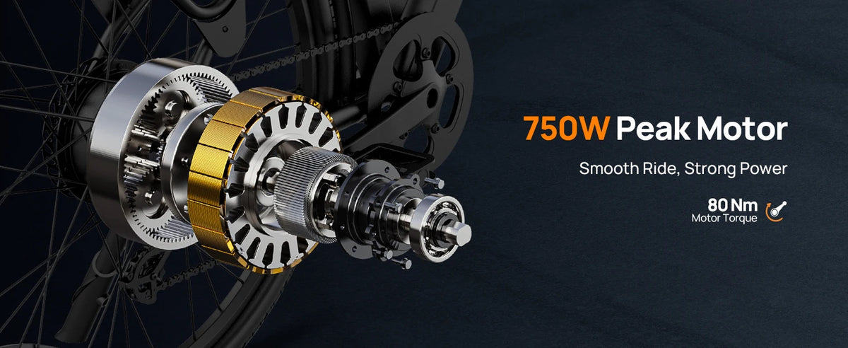 750W E-Bike Commuter 26x2" Tires 48V 10.4Ah Removable LCD Display 20MPH Speed 7-Speeds Hydraulic Disc Brakes for Adults