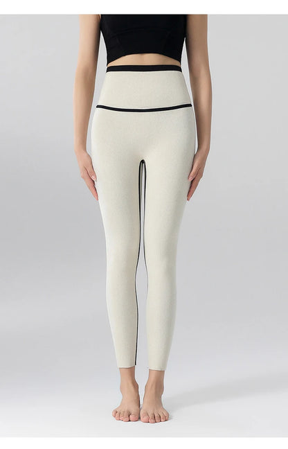 High Waist Leggings - Seamless Fleece Velvet Women's Fitness Pants, Warm & Slim