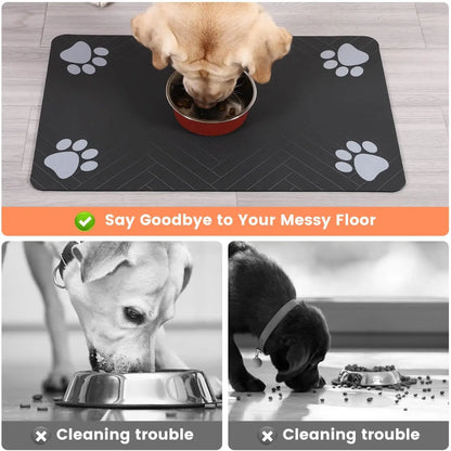 Absorbent Pet Feeding Mat - Waterproof Placemat for Dogs and Cats - ZOOMNSTORE