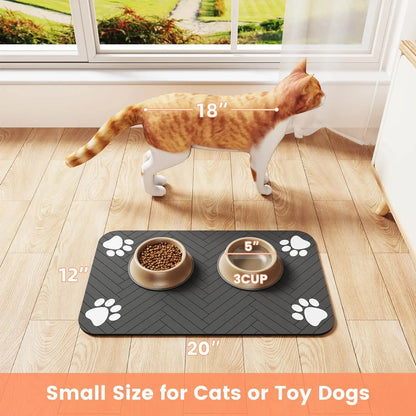 Absorbent Pet Feeding Mat - Waterproof Placemat for Dogs and Cats - ZOOMNSTORE
