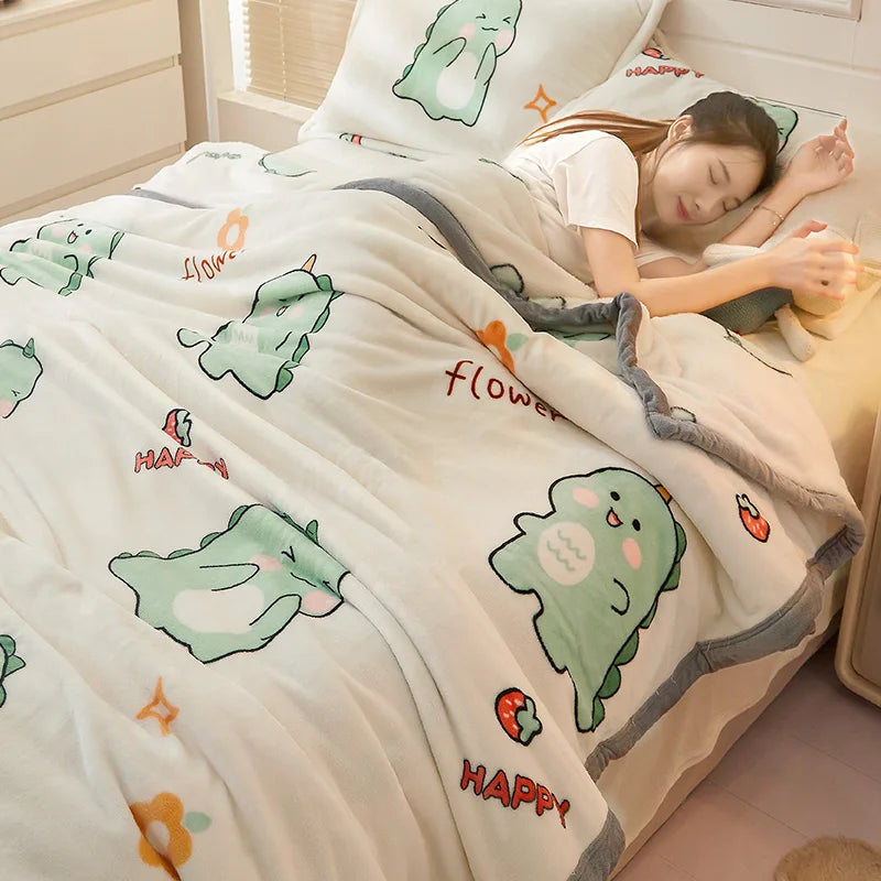 Capybara Print Blanket - Cute Thin Sofa Cover for Autumn  Winter Decor