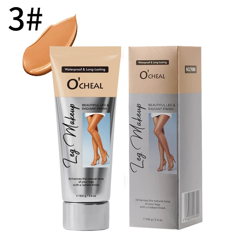 OCHEAL 100ml Beauty Leg Cream Makeup Body Coverage Long-lasting Waterproof Concealer Skin Tone Wheat Tan Brown Liquid Foundation