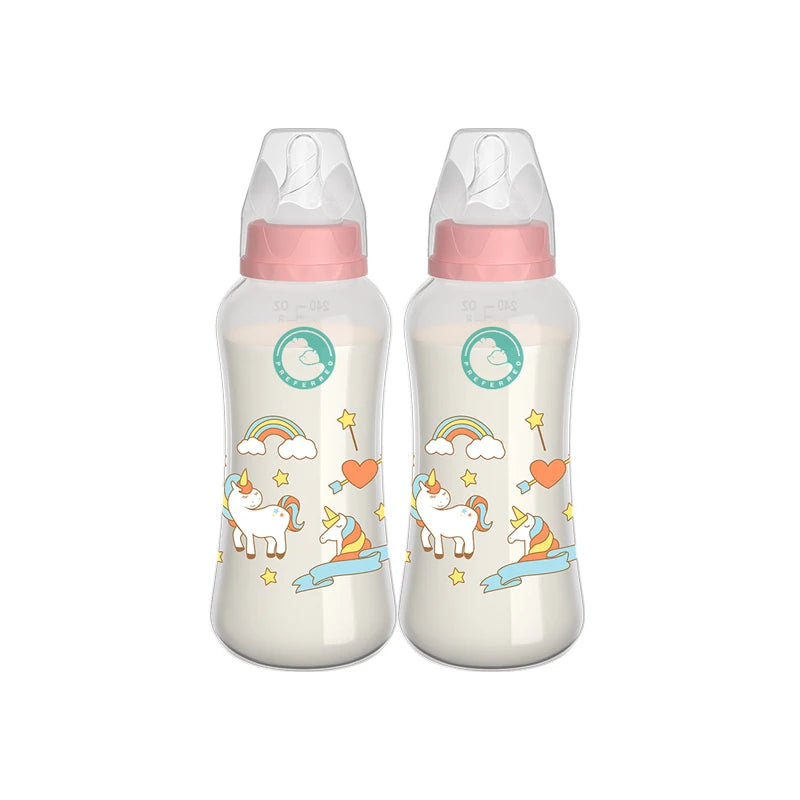 MAMIJOY 2PCS 150/240ML Baby Bottle Milk Bottle Anti-drop Heat-resistant Newborn Bottle Newborn Feeding Supplies BPAFREE BB01/02