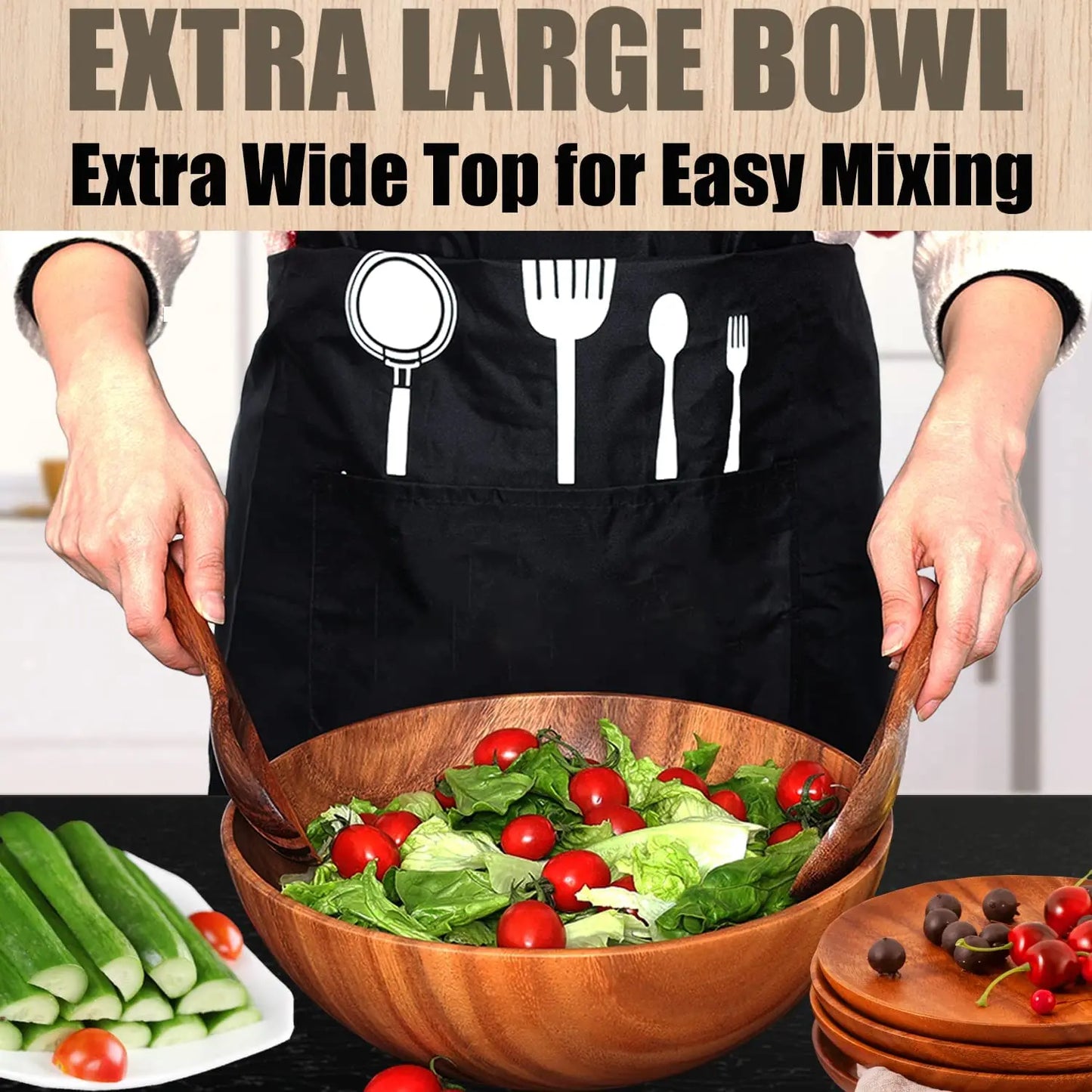 Acacia Wooden Bowl - Japanese Style Salad and Soup Tableware - ZOOMNSTORE