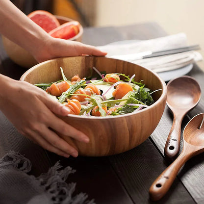 Acacia Wooden Bowl - Japanese Style Salad and Soup Tableware - ZOOMNSTORE