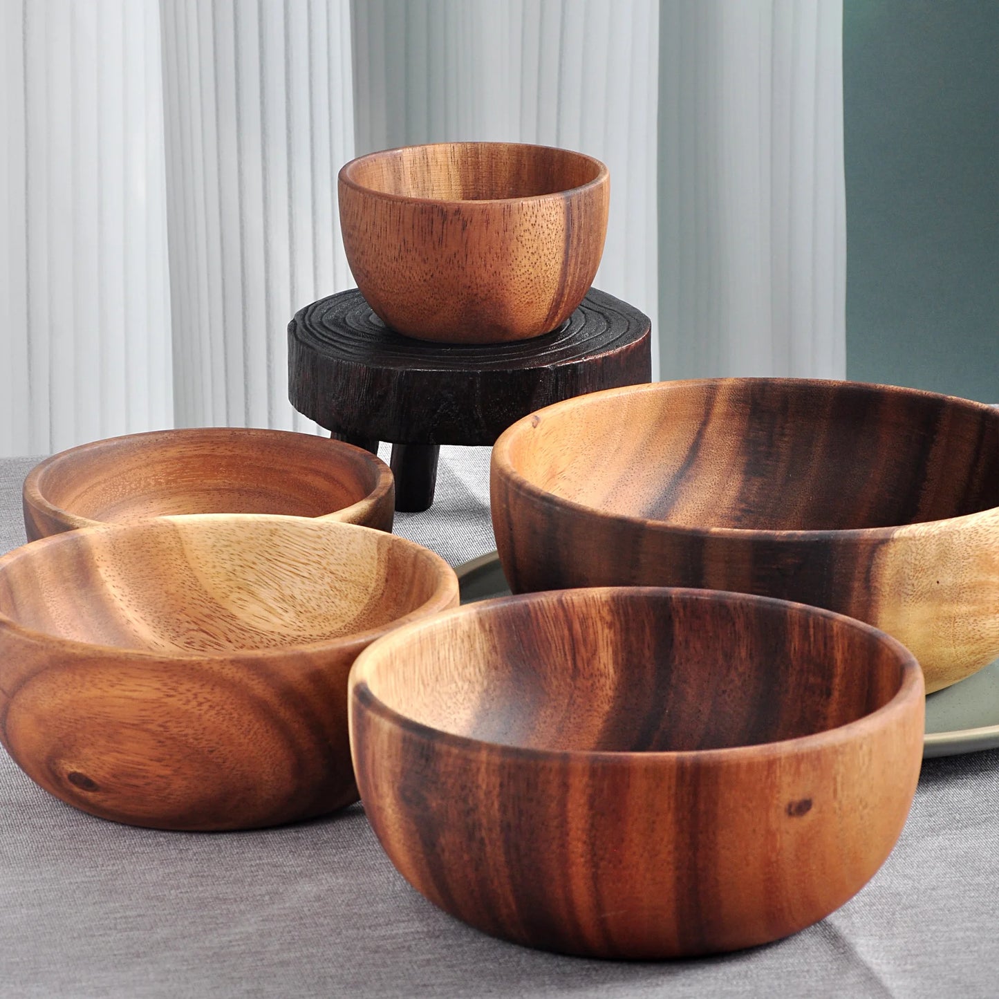 Acacia Wooden Bowl - Japanese Style Salad and Soup Tableware - ZOOMNSTORE