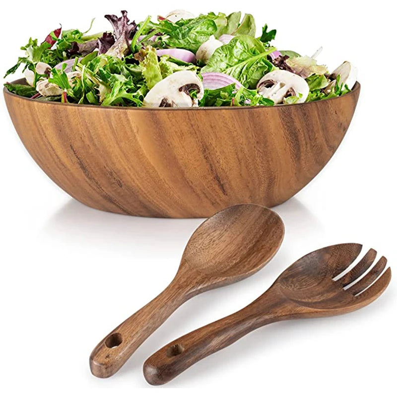 Acacia Wooden Bowl - Japanese Style Salad and Soup Tableware - ZOOMNSTORE