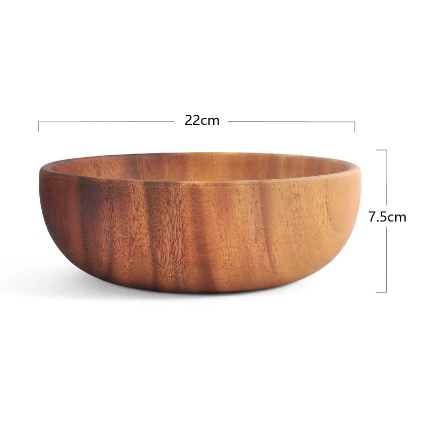 Acacia Wooden Bowl - Japanese Style Salad and Soup Tableware - ZOOMNSTORE