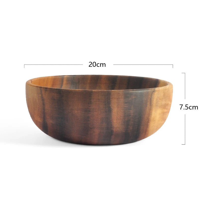 Acacia Wooden Bowl - Japanese Style Salad and Soup Tableware - ZOOMNSTORE