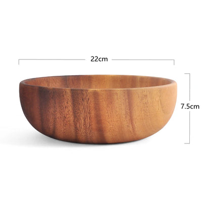 Acacia Wooden Bowl - Japanese Style Salad and Soup Tableware - ZOOMNSTORE