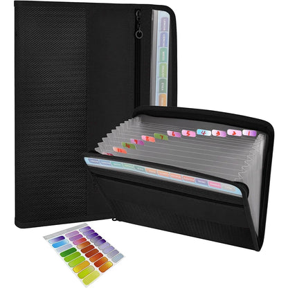 Accordion File Organizer - 13 Pocket Expanding Folder with Zipper and Pencil Pouch - ZOOMNSTORE