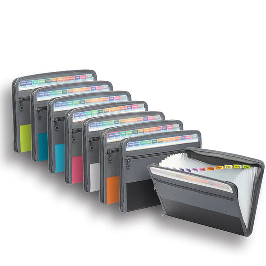 Accordion File Organizer - 13 Pocket Expanding Folder with Zipper and Pencil Pouch - ZOOMNSTORE
